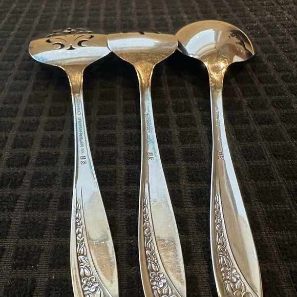 Wm Rogers IS Precious Mirror Silverplate 3 Pc Serving Set Fork Spoon Pie Server - Picture 8 of 15